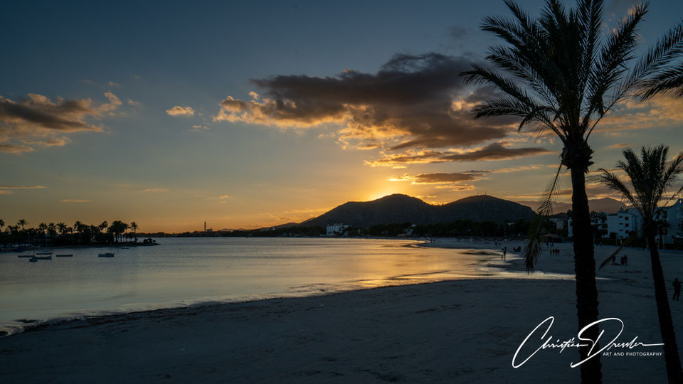 sunset, beach, Mallorca, Alcudia