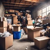 garage packed full of boxes and garbage.jpg