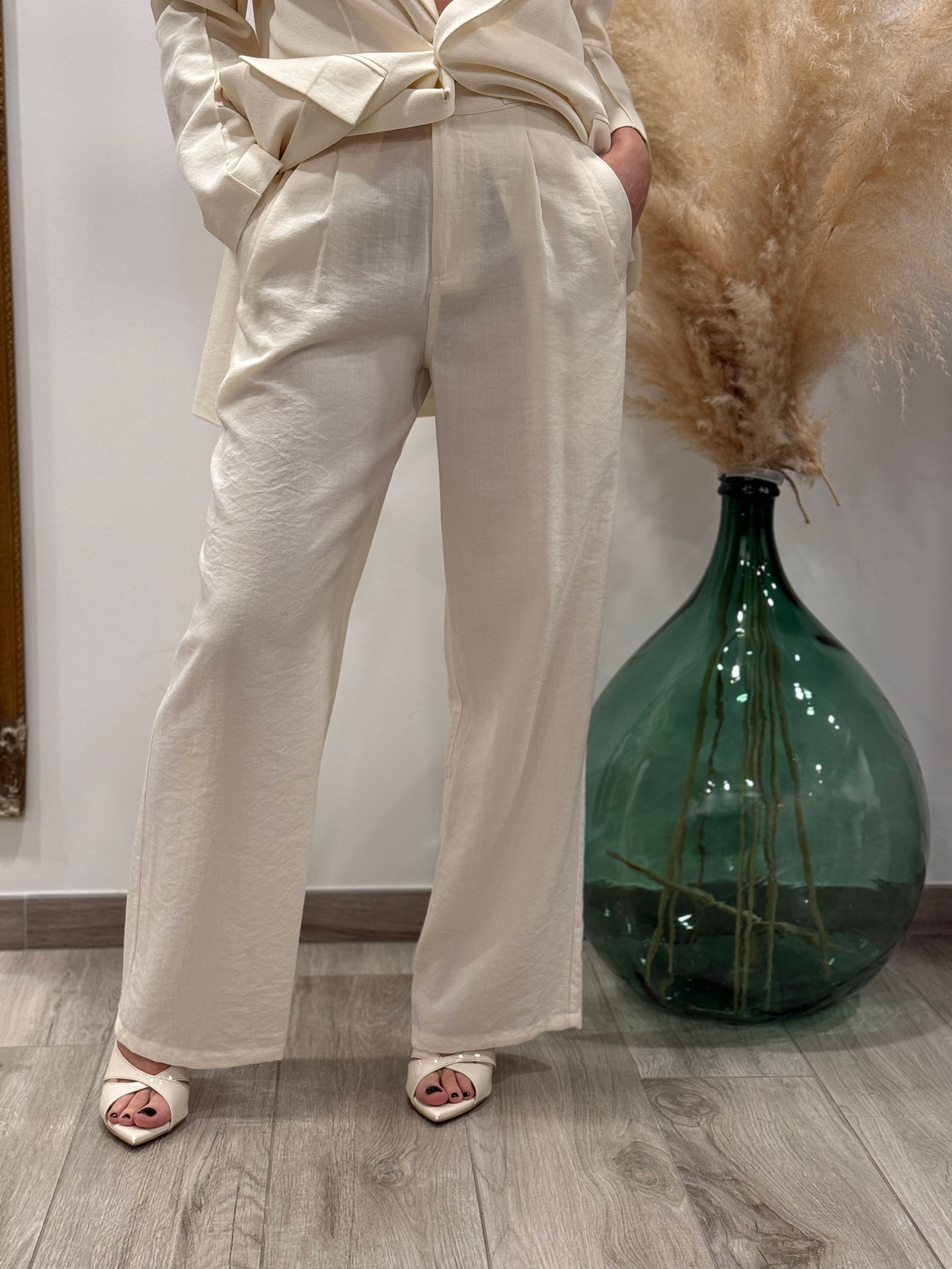 PANTALONE VITA ALTA GAMBA LARGA