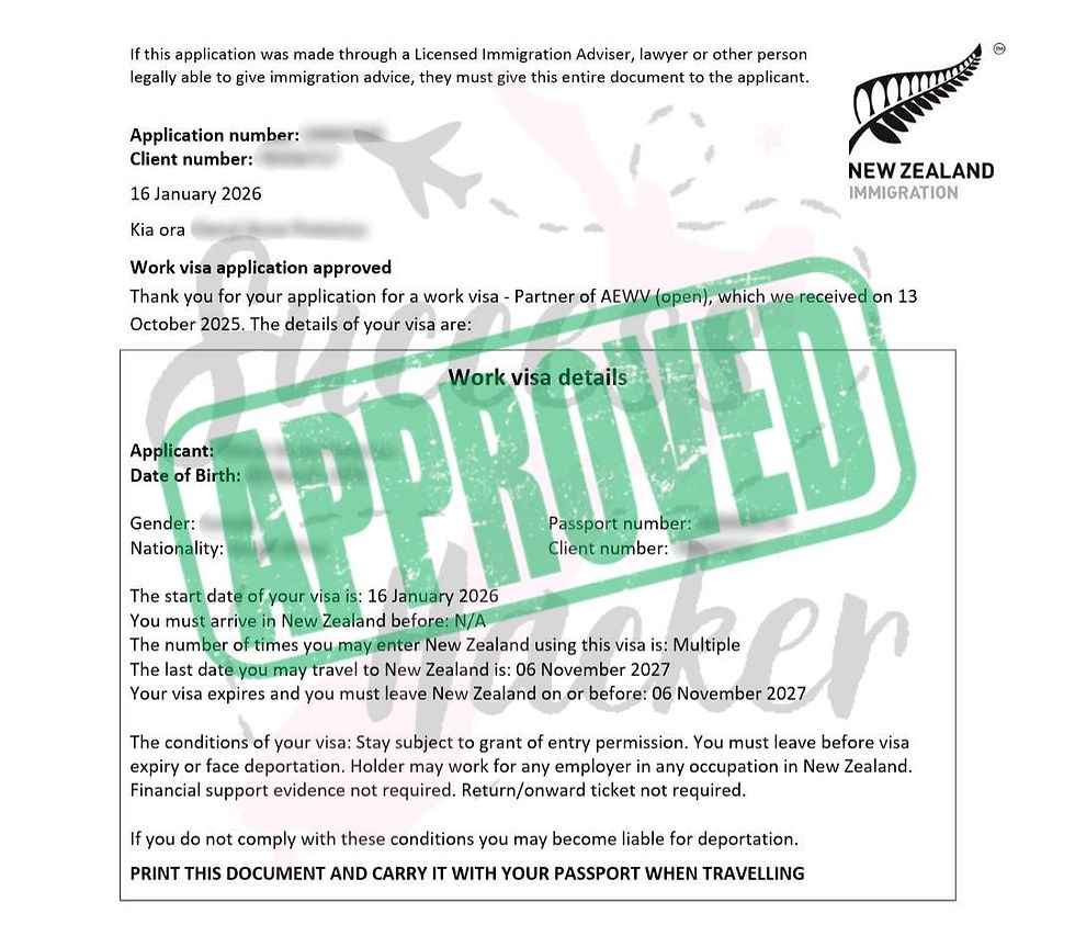 Visa Standard - Partner of a Worker Work Visa