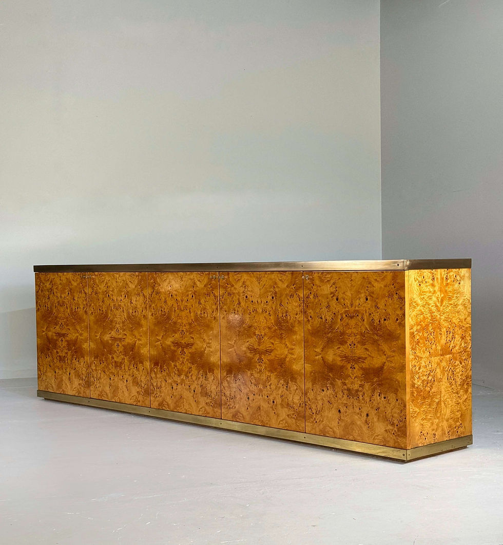Thumbnail: Lacquered Burlwood and brass Credenza, 1970s