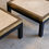 Thumbnail: Set of 2 travertine and brass sidetables, 1970s