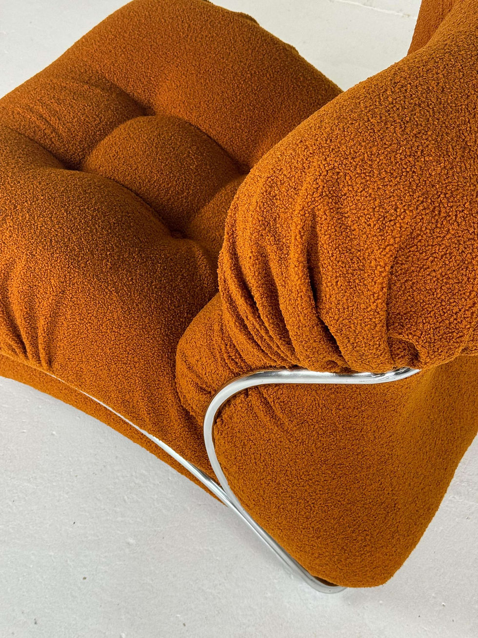 Thumbnail: ” Corolla” Italian Mid-Century Lounge Chair by I.P.E in Bouclé 