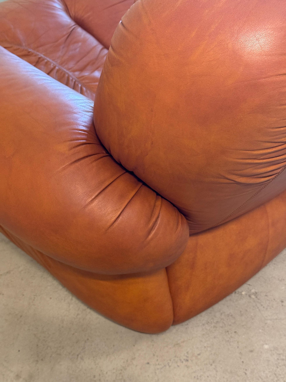 Thumbnail: Orignal Italian vintage leather armchair, 1970s