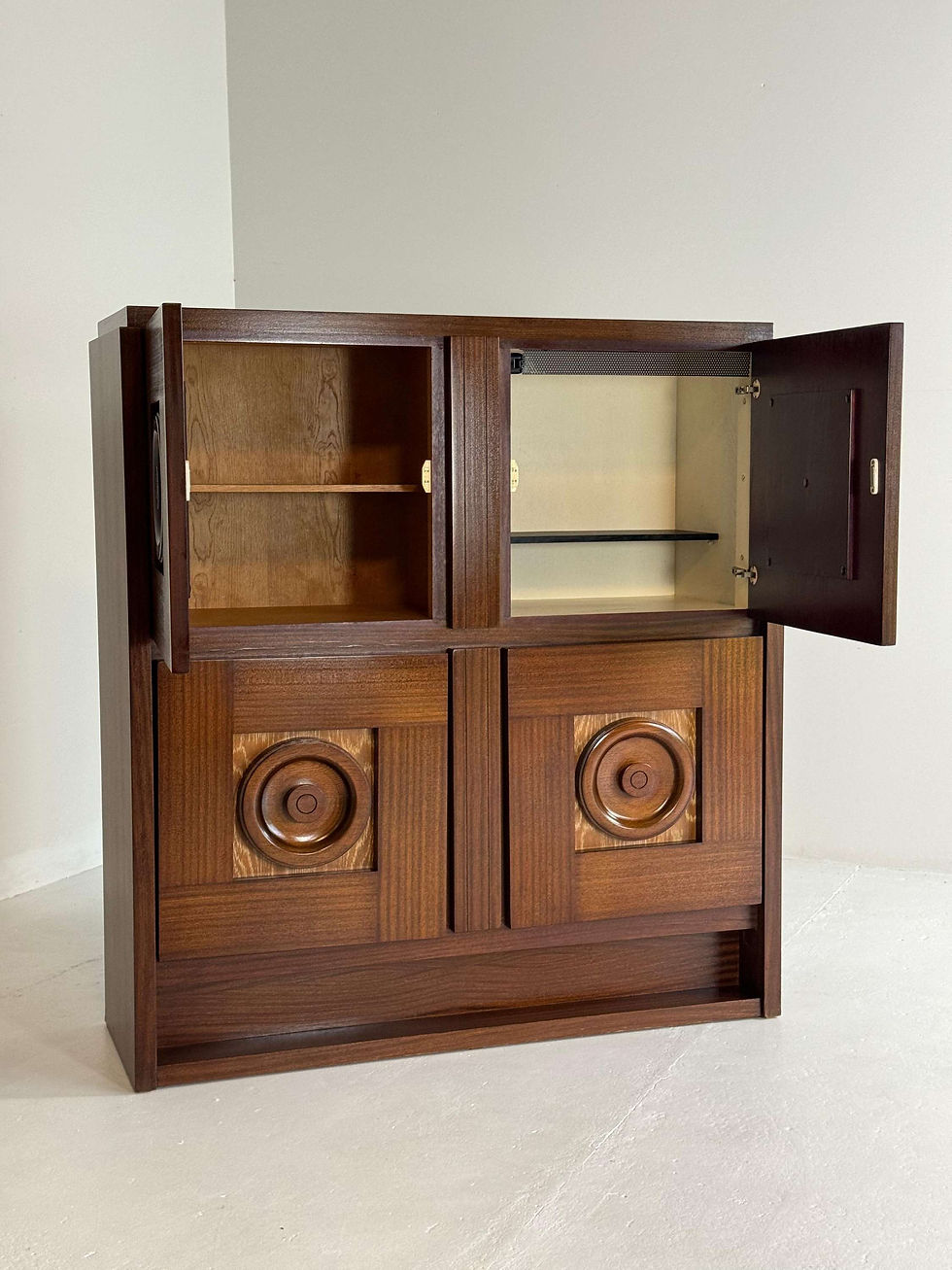 Thumbnail: Walnut brown brutalist bar cabinet, Decoene