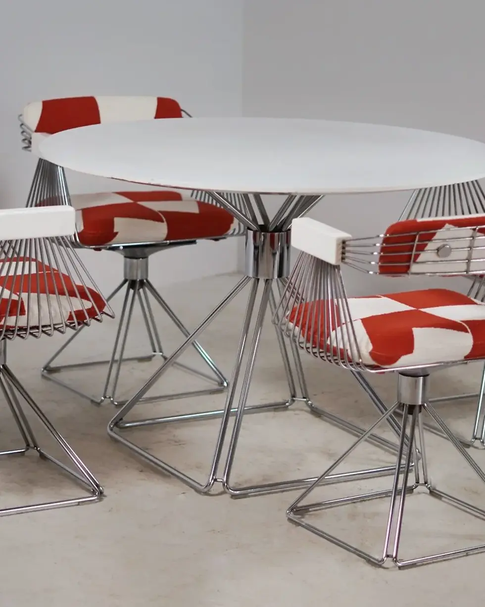 Thumbnail: Rudi Verelst Dining Table and Swivel Chair Set for Novalux