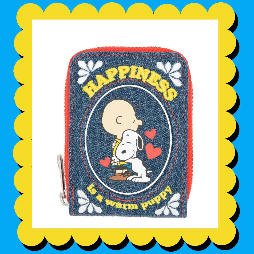 Peanuts 75th Anniversary “Happiness Is a Warm Puppy” Denim Accordion Wallet