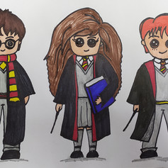 Harry-Hermione- Ron-Hedwig