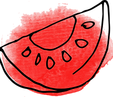 Aquarell-Wassermelonenscheibe