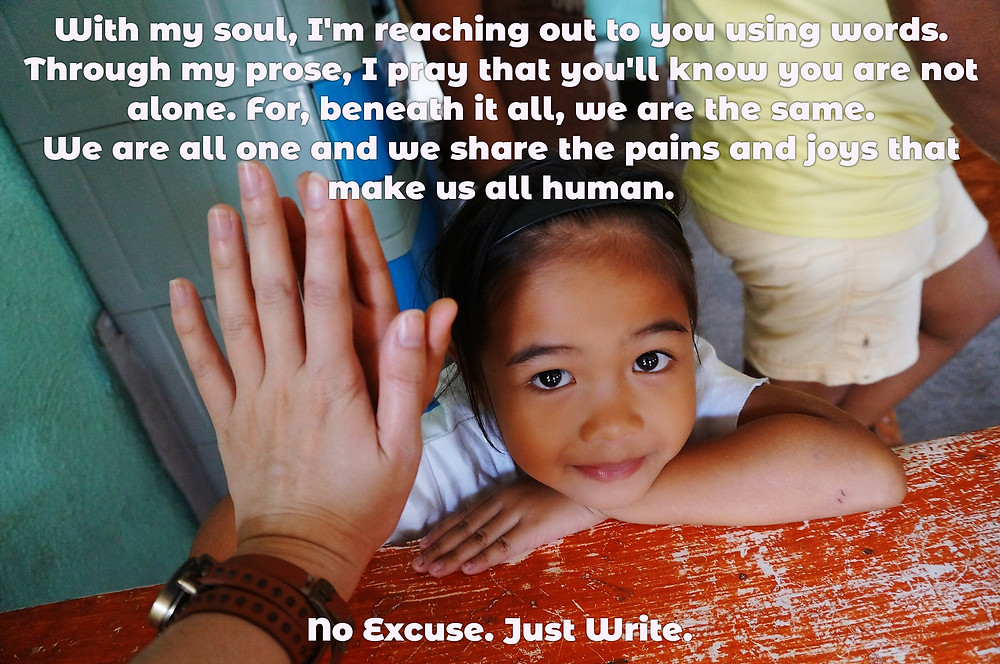 child touching a hand