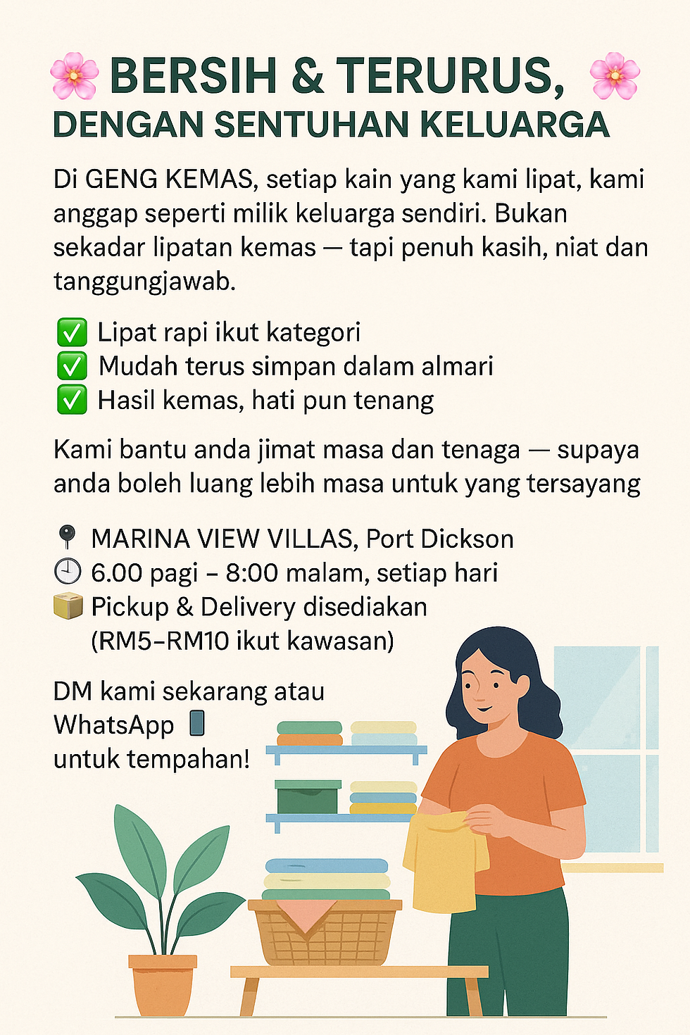 Bersih & Terurus: Cara GENG KEMAS Menyemai Nilai Keluarga Dalam Setiap Lipatan