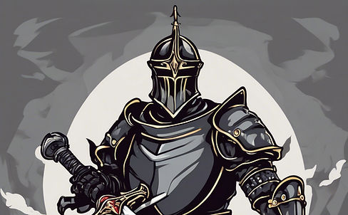 black knight with sword Agada publishings