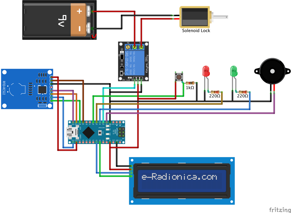 Arduino RFID Door Lock System with LCD Display