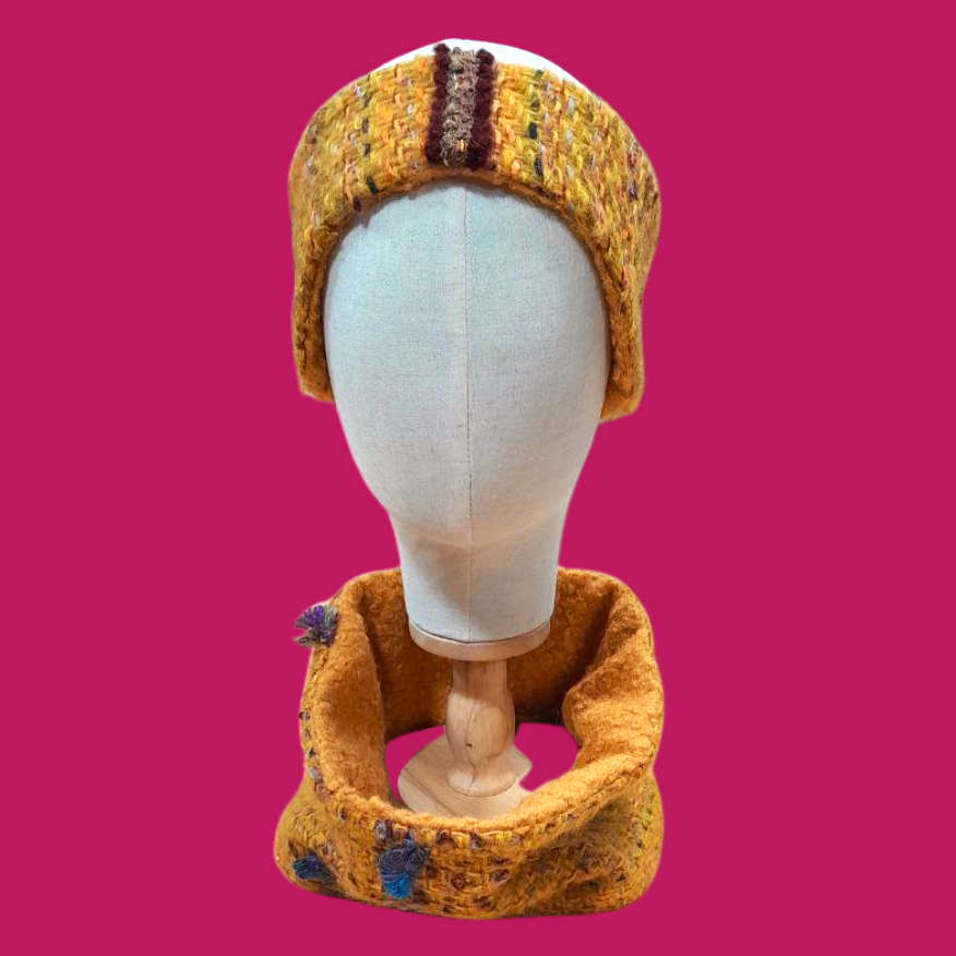 Miniature : Snood Tweed jaune modèle petit