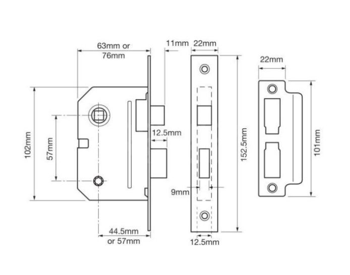 Thumbnail: Union Bathroom Mortice Lock