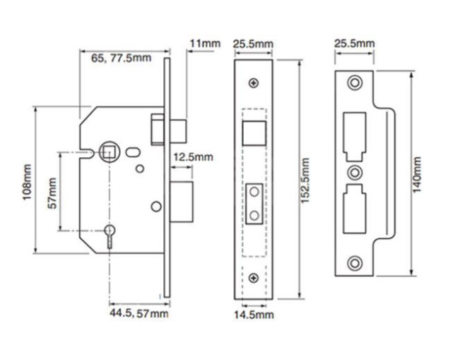 Thumbnail: Union 3 Lever Mortice Sash Lock