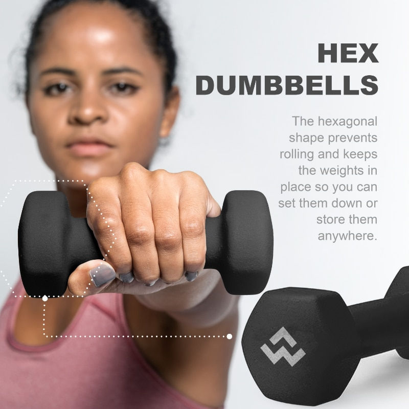 Thumbnail: WeCare Fitness, 20lb Neoprene Dumbbell, Pair - Black