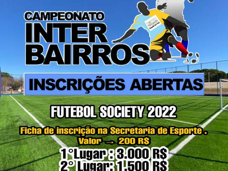 Inscrições abertas para o Campeonato Inter Bairros