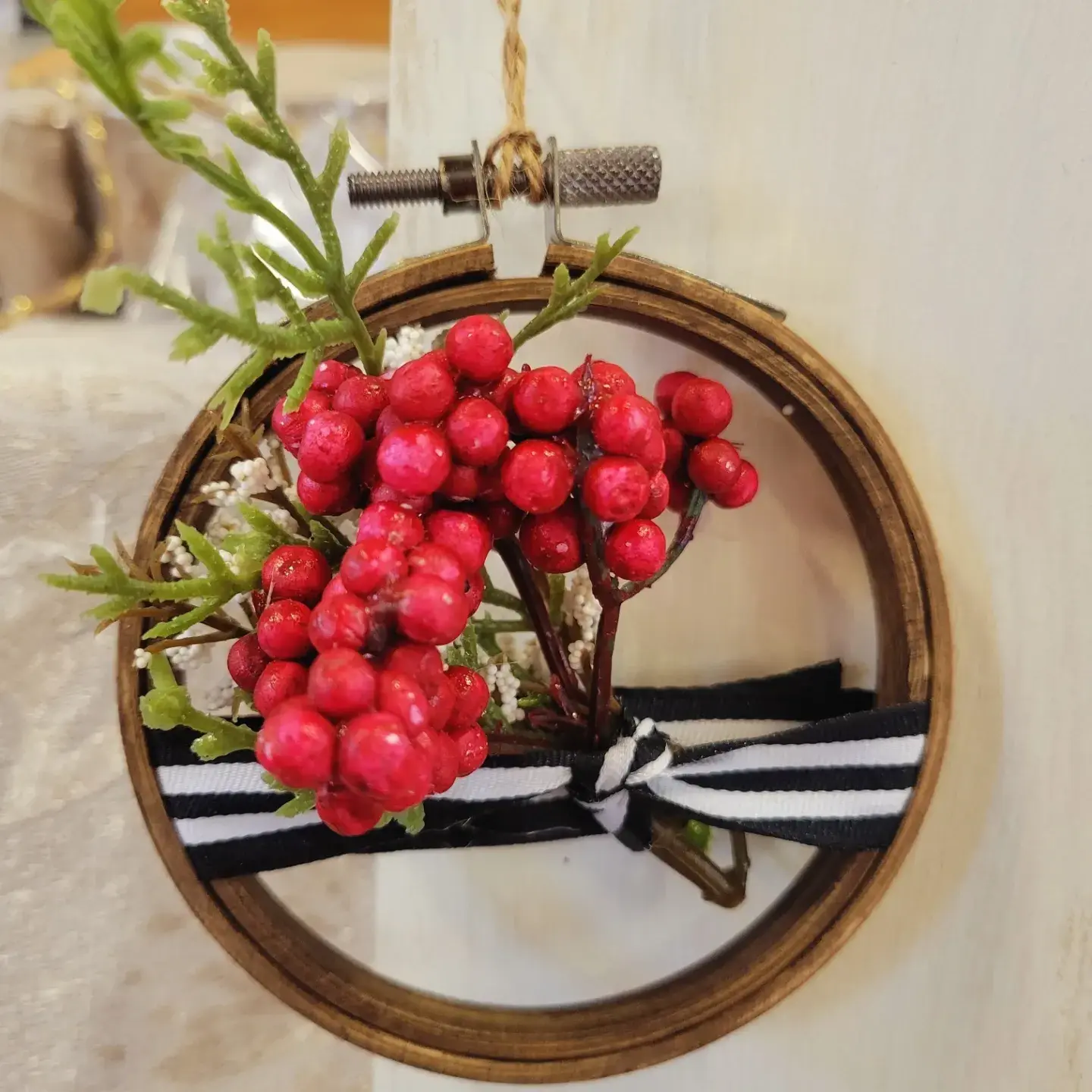 Rustic Hoop Ornaments