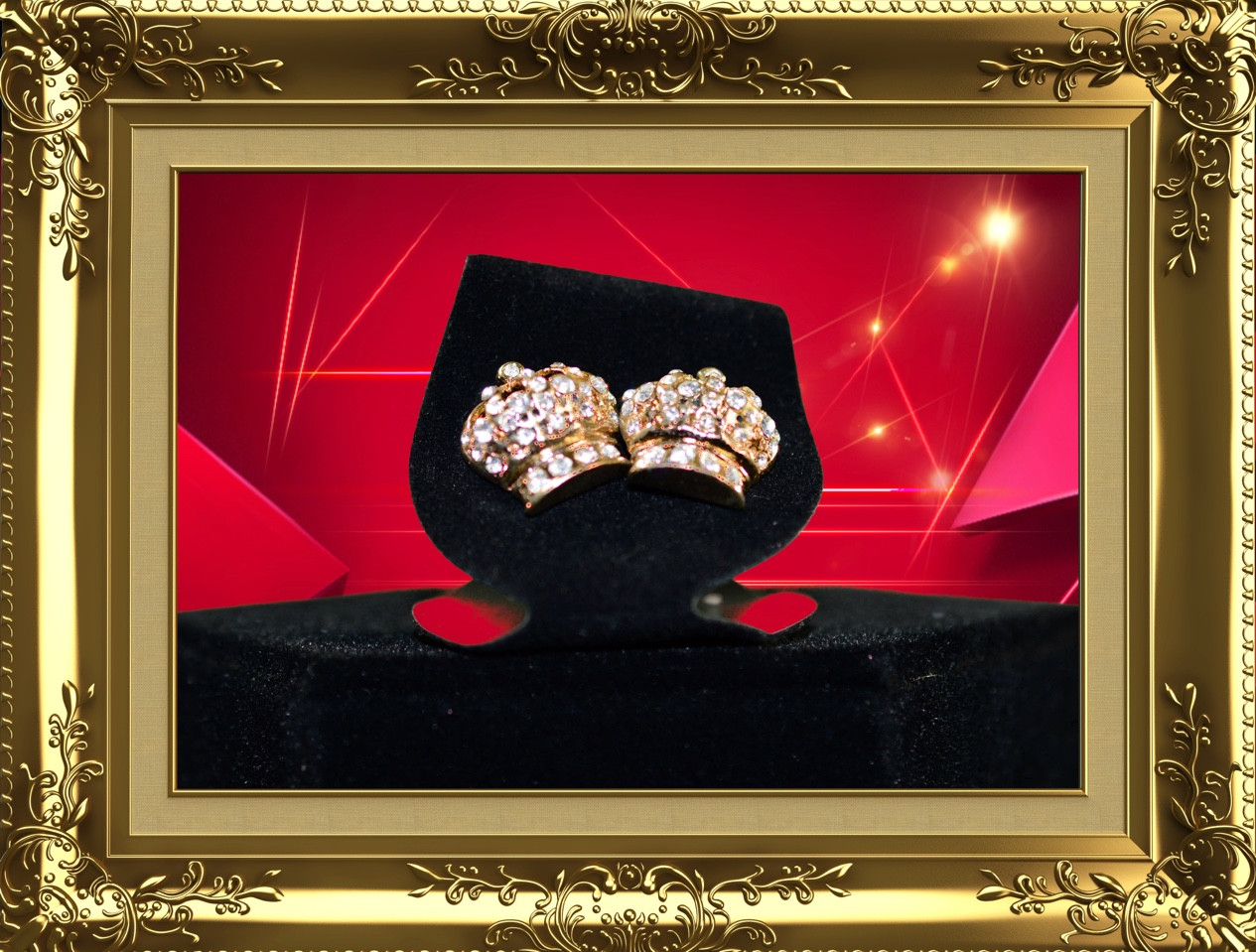 IMPERIAL CROWN POST EAR RINGS