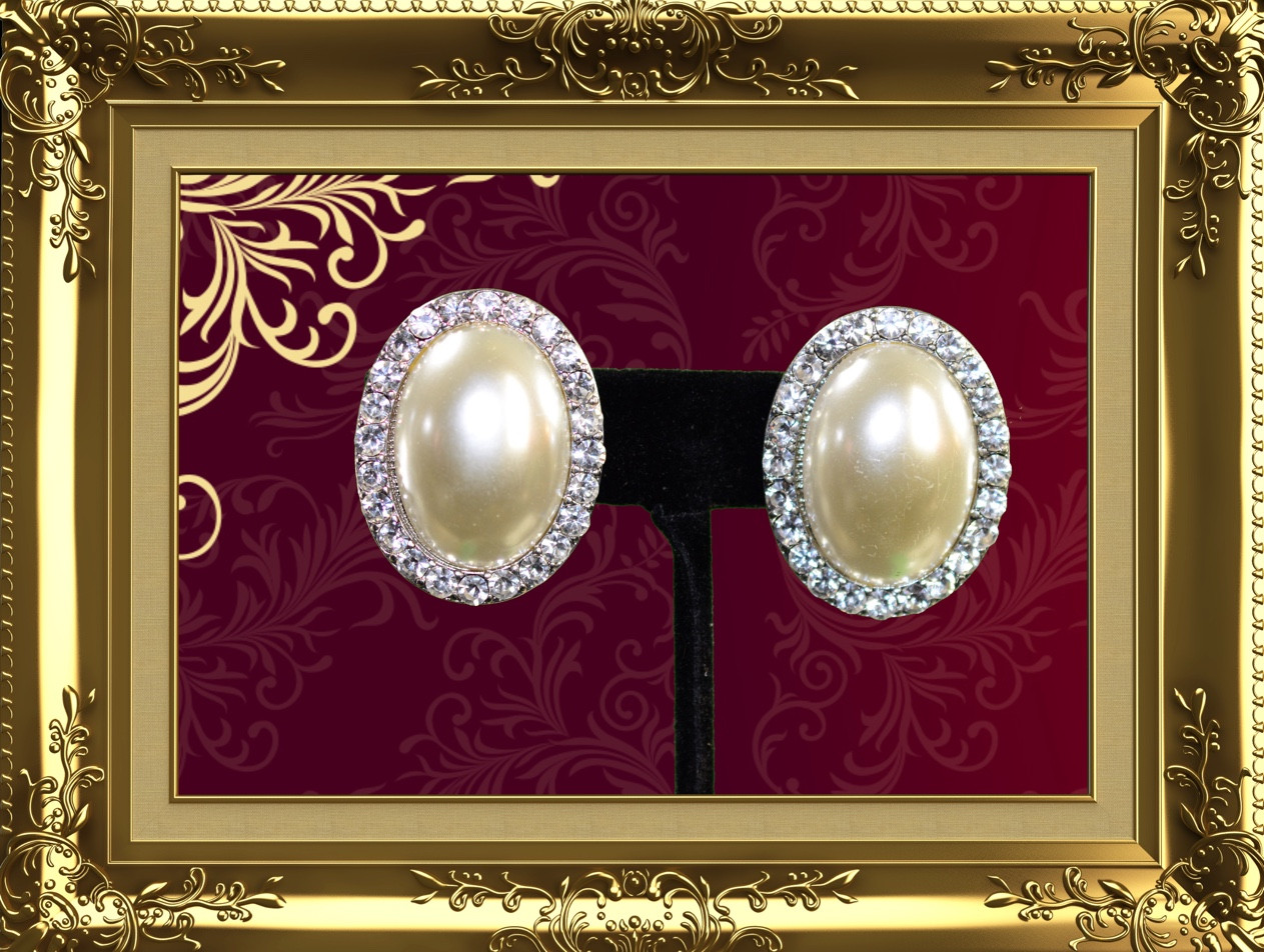 AFRICAN WHITE CLIP ON MATRIARCH EAR RINGS