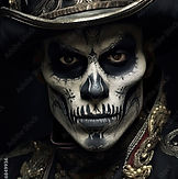 Foto de Baron Samedi Skull and Cigar - Voodoo and Hoodoo Concept from Haiti_ Generative AI