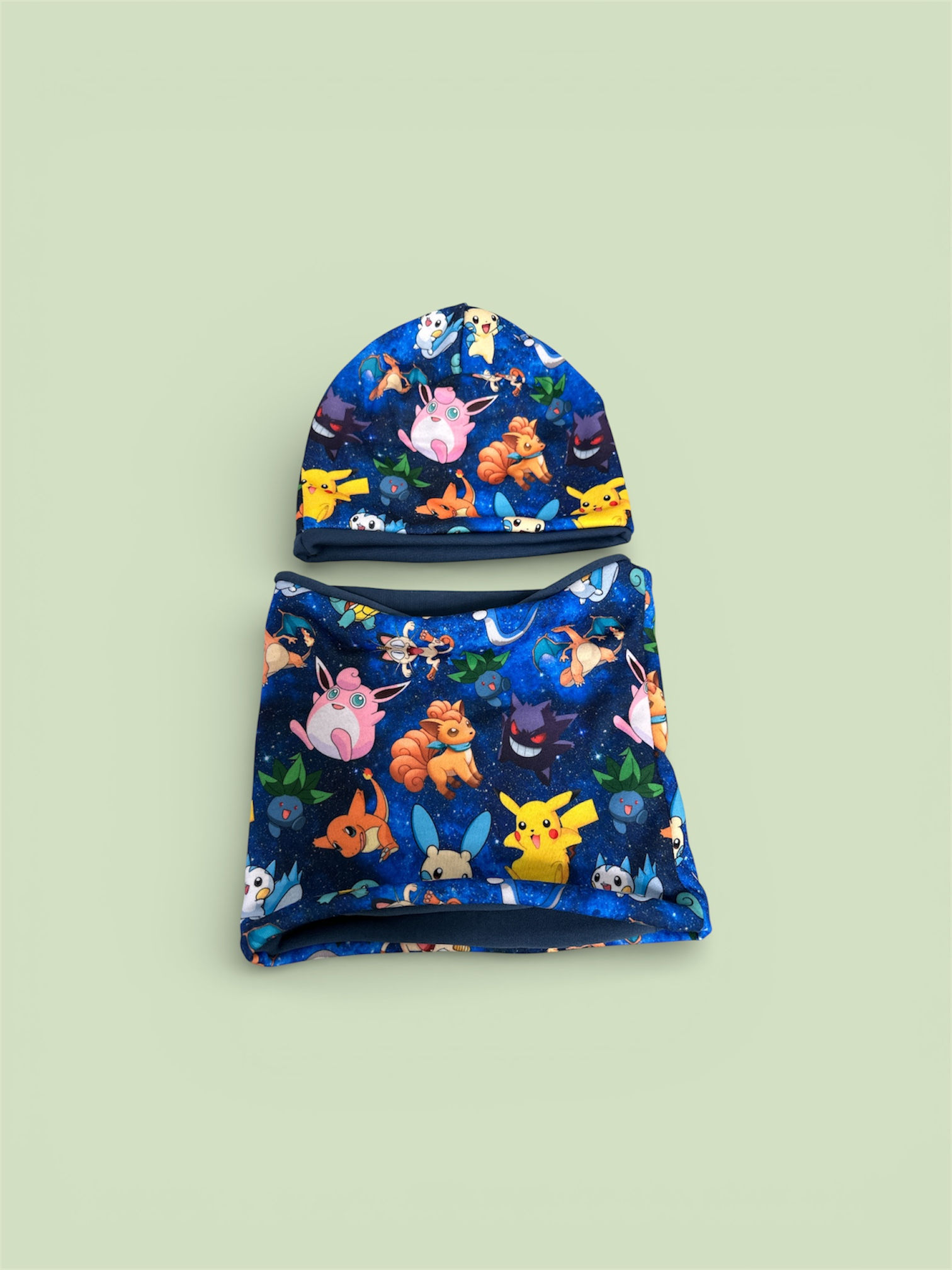 Cappellino e scaldacollo Poke  (tg. 6/12 mesi cm 44) + scaldacollo (48 cm)