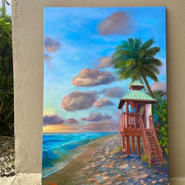 Red Reef Life Guard Tower 9 at Sunrise, Boca Raton, Florida