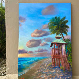 Red Reef Life Guard Tower 9 at Sunrise, Boca Raton, Florida