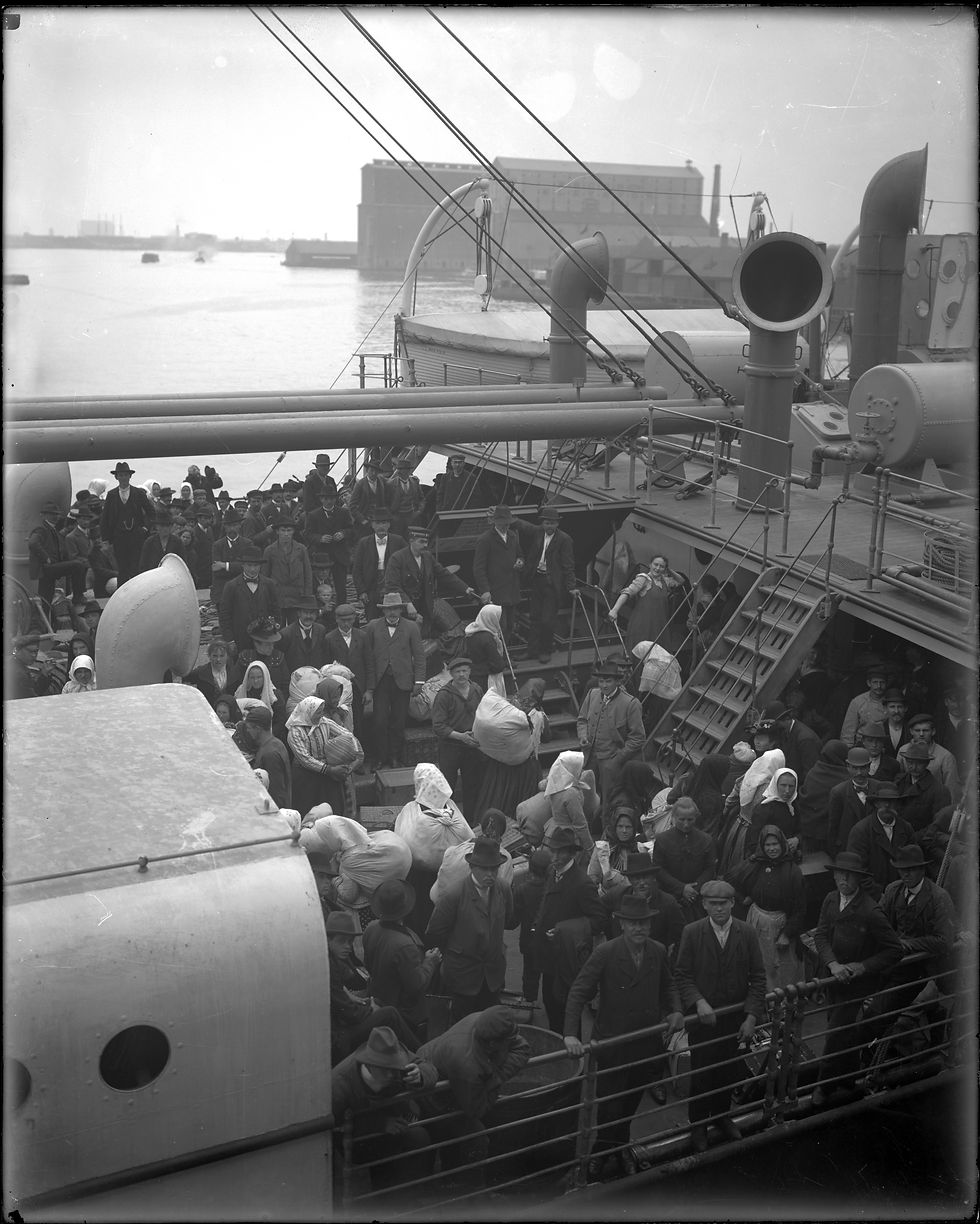 This photo is of immigrants disembarking from the SS Neckar in Baltimore in 1904 (about 9 years before my great-grandmother, but the same ship.) Courtesy of the Maryland Center for History and Culture resource ID 2257