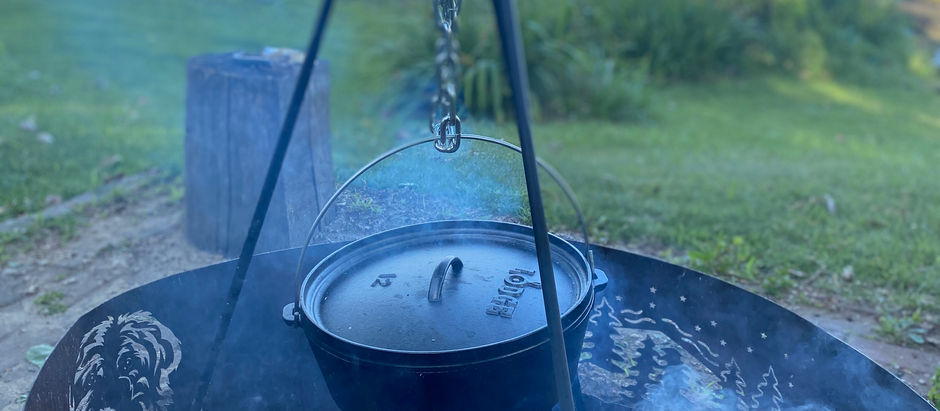 outdoor cooking over a fire