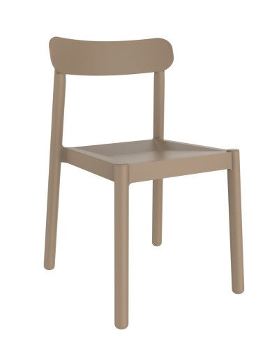 Silla Elba polipropileno jardin e interior gris verdoso