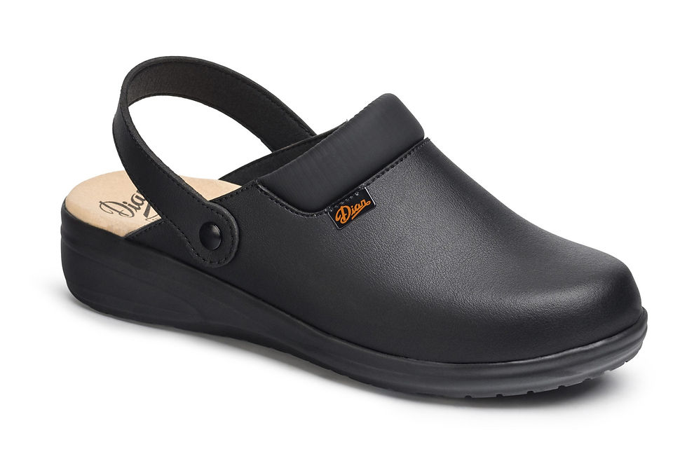 calzado profesional sanitario color negro con correa abatible