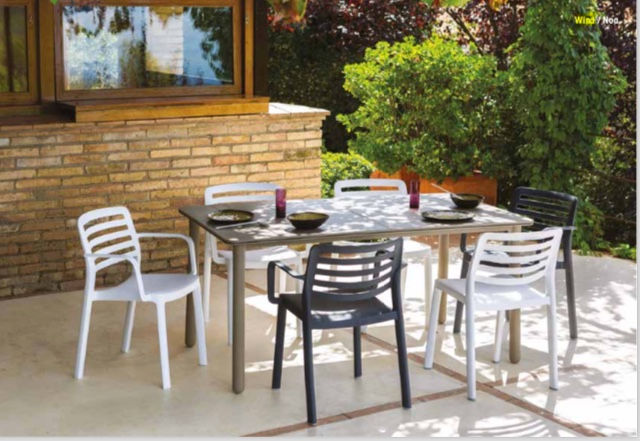 Miniatura: Silla wind con brazos para terrzas de bar