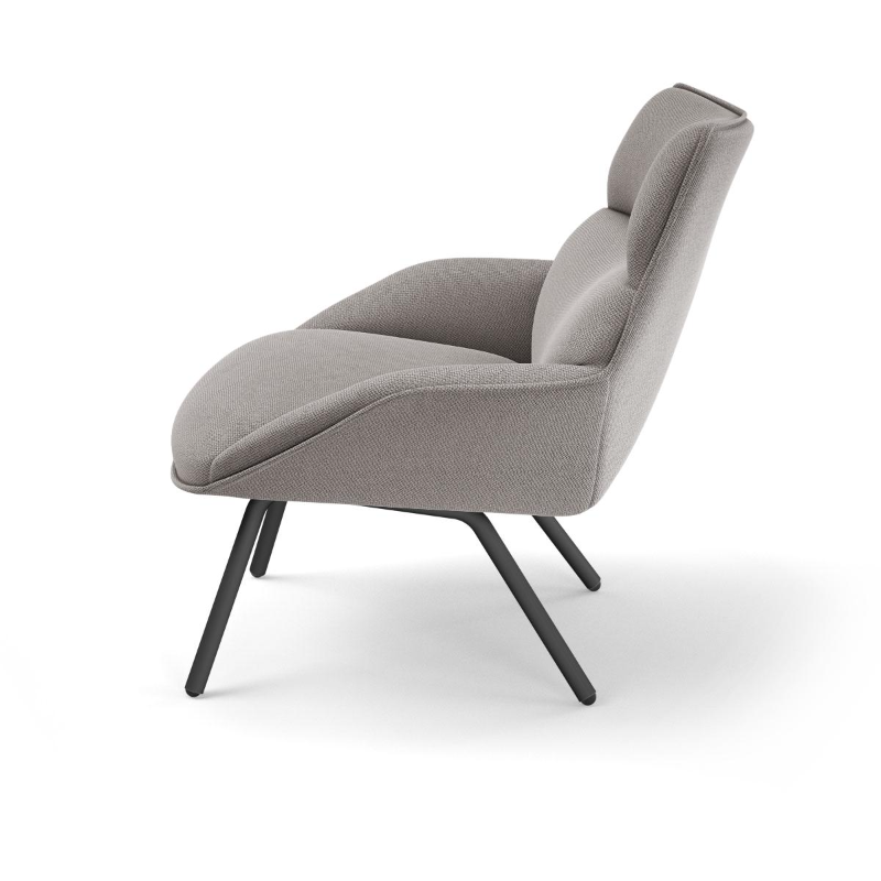 Miniatura: sillón de diseño anou tapizado integral color gris claro