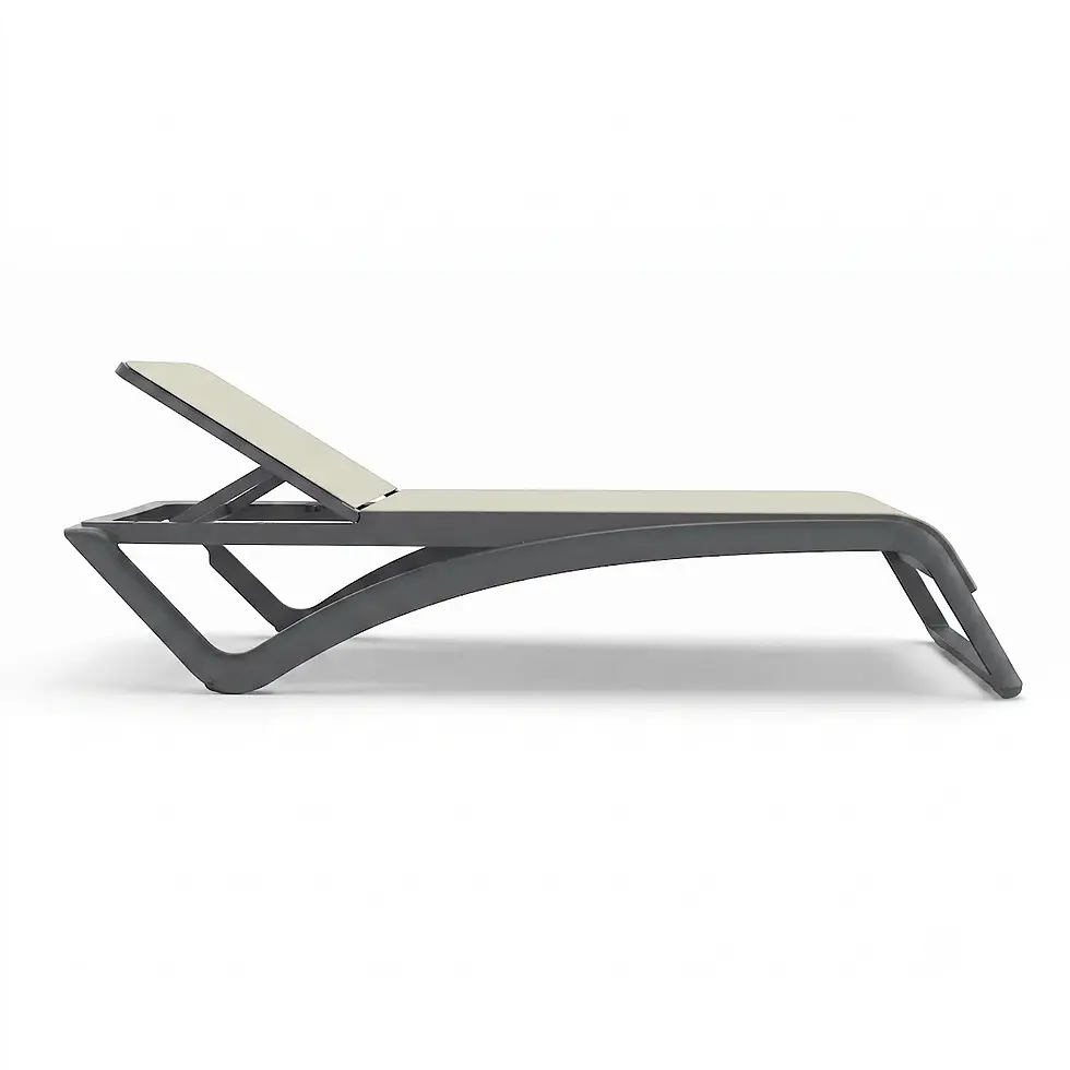 Miniatura: Tumbona Sky Club estructura gris oscuro Textilene beige