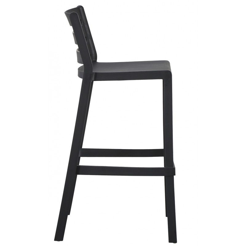 Miniatura: Taburete apilable negro terraza bar resistente UV