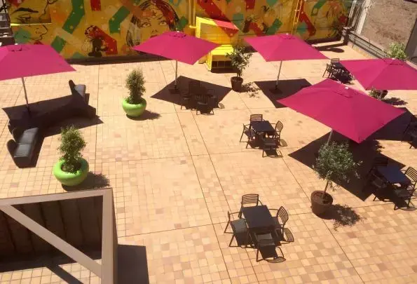 Miniatura: parasol cuadrado de 3 metros