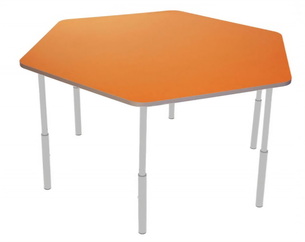 mesa infantil con altura regulable tablero laminado color naranja