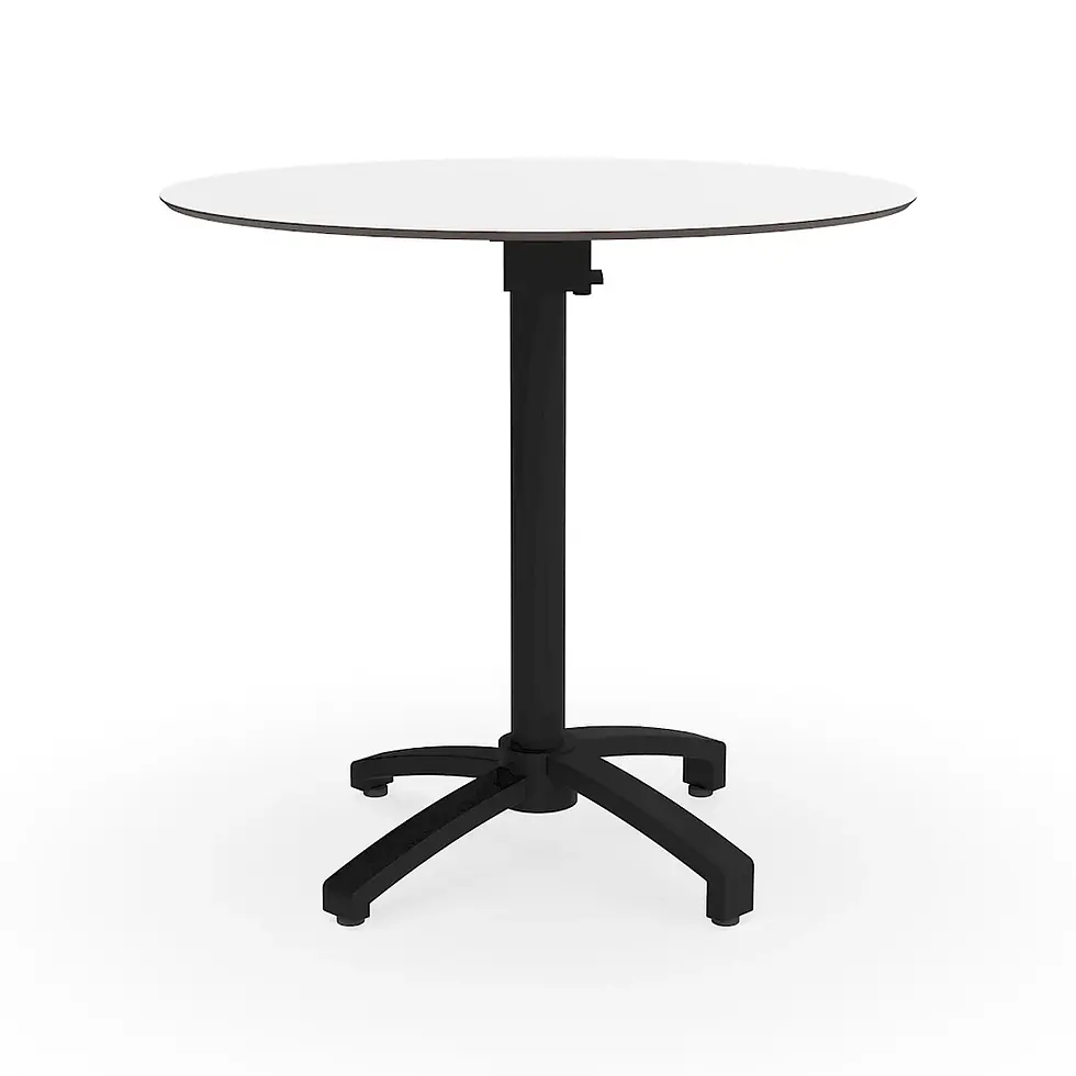 Miniatura: Mesa Fall redonda Ø70 pie negro y tablero blanco
