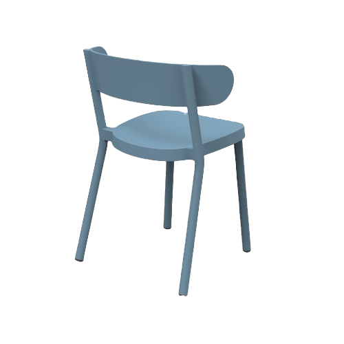 silla casino estructura PP para terrazas azul retro