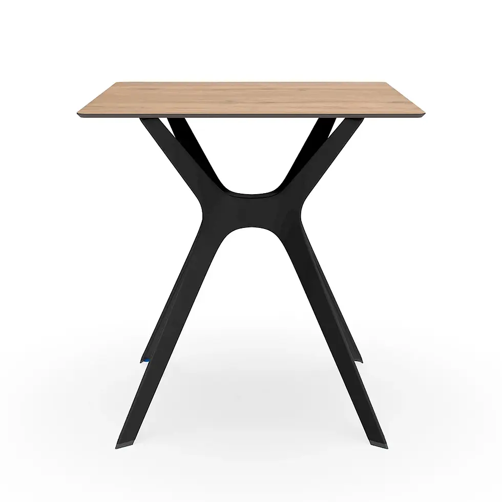 Miniatura: Mesa Vela S 80x80 pie Negro y tablero  Roble natural