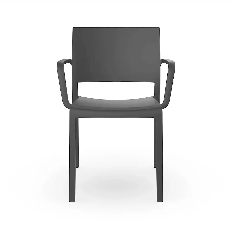 Miniatura: Silla New Fiona con brazos color gris oscuro