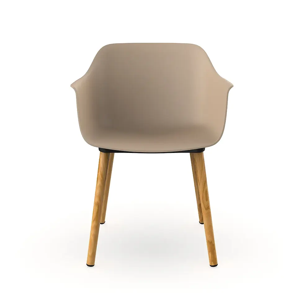 Miniatura: Sillón Shape con patas de madera color arena