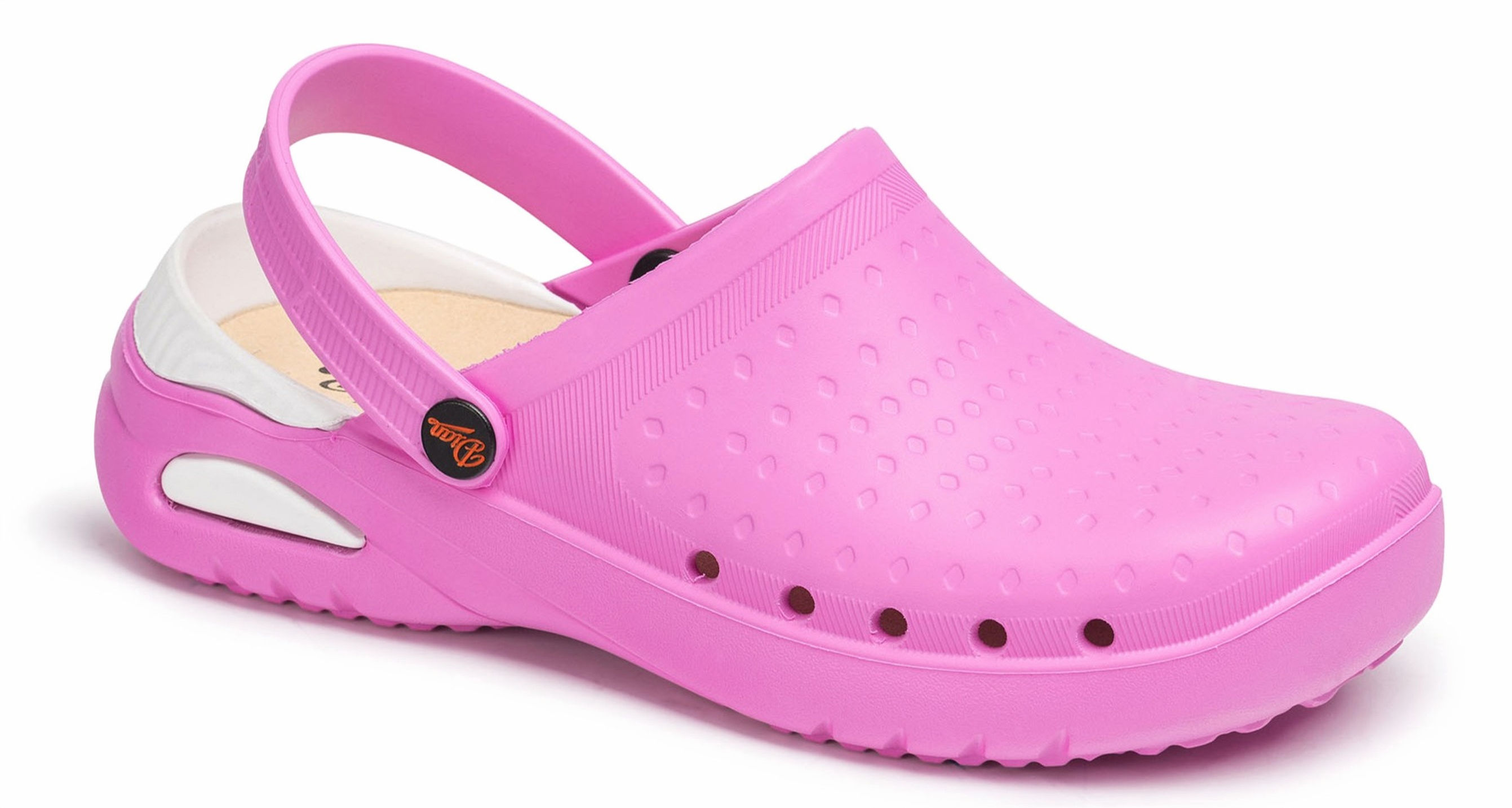 zueco de trabajo color rosa para sector sanitario, hostelería, servicios