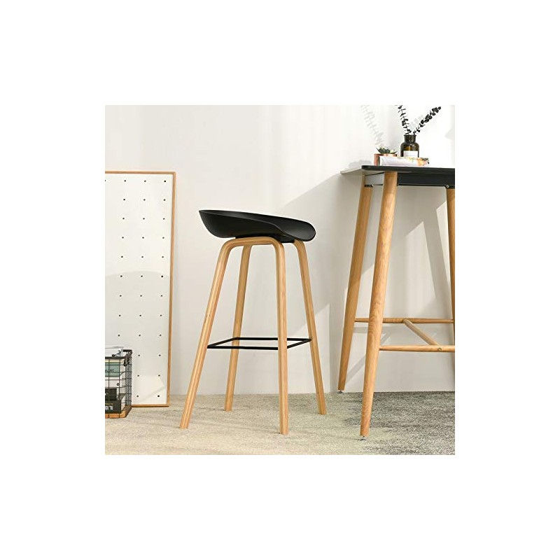 Miniatura: Taburete Dante Negro para cocinas moderna y hostelería