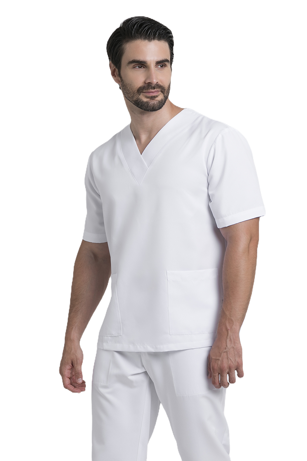 Miniatura: casaca unisex antibacteriana tejido microfibra blanco
