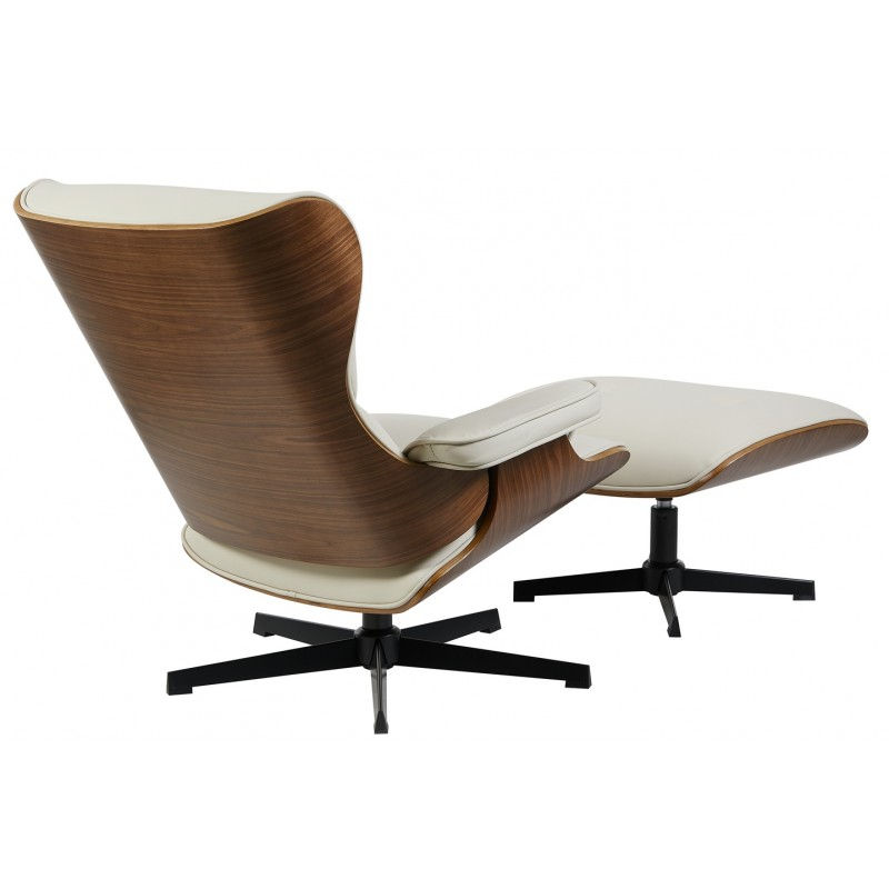 Miniatura: Butaca piel y madera ottoman