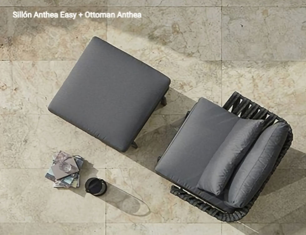 Miniatura: ottoman de diseño Anthea tapizado uso exterior, aluminio lacado