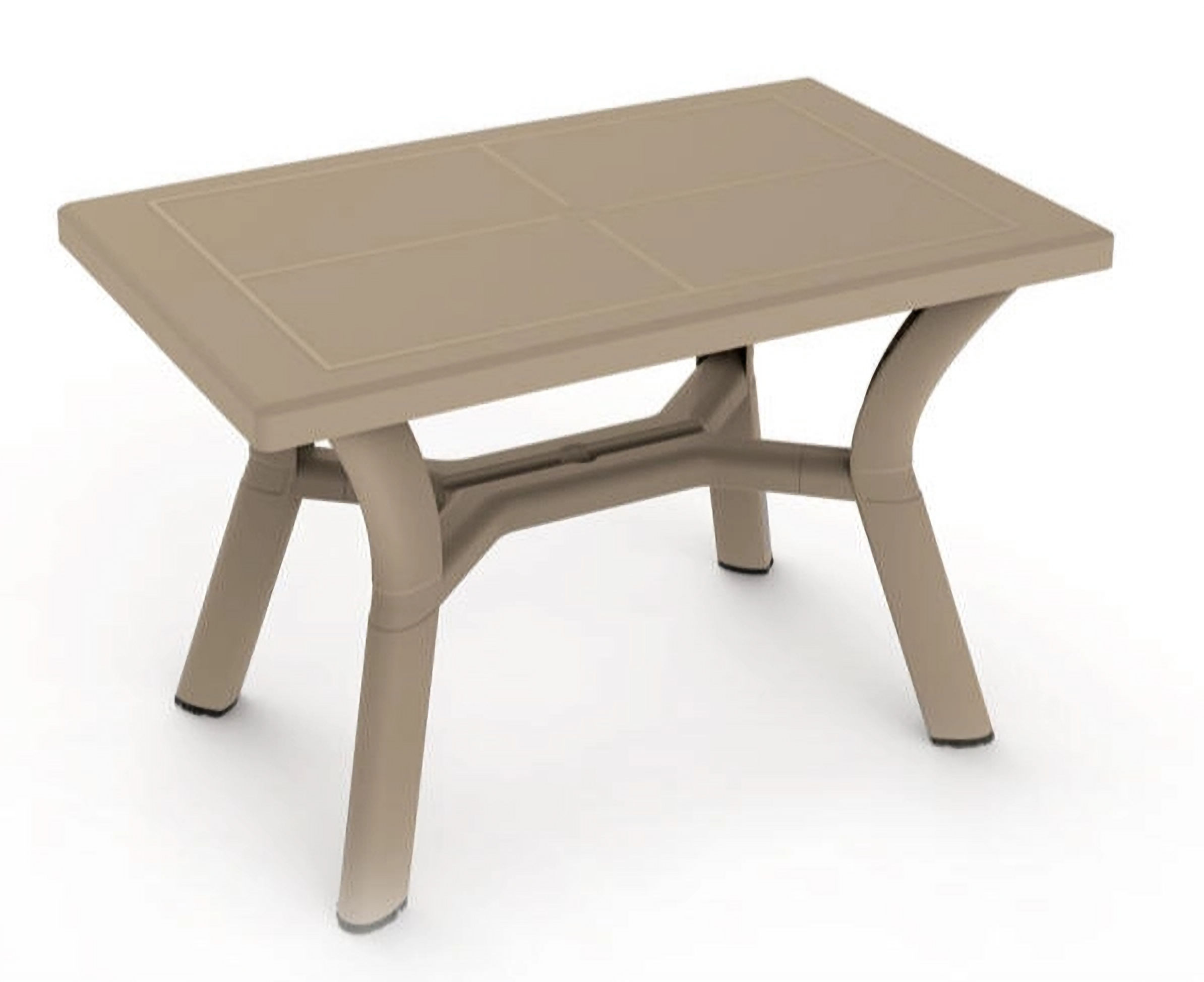 Mesa con agujero para sombrilla color arena